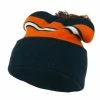 City Hunter Two Tone Striped Pom Cuff Beanie -Adams Shop pc001bf navy orange 1 2