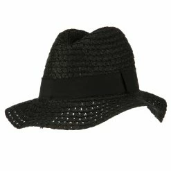 Hatiya Paper Crushable Panama Hat 111 Hatiya Paper Crushable Panama Hat -Adams Shop pc001cf black 5