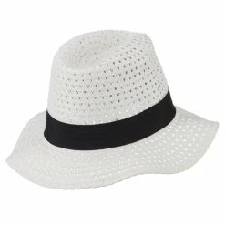 Hatiya Paper Crushable Panama Hat 74 Hatiya Paper Crushable Panama Hat -Adams Shop pc002cf white 3