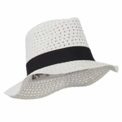 Hatiya Paper Crushable Panama Hat 75 Hatiya Paper Crushable Panama Hat -Adams Shop pc002cf white 4