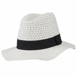 Hatiya Paper Crushable Panama Hat 76 Hatiya Paper Crushable Panama Hat -Adams Shop pc002cf white 5