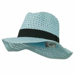 Hatiya Paper Crushable Panama Hat 67 Hatiya Paper Crushable Panama Hat -Adams Shop pc008cf blue 1