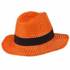 Hatiya Paper Crushable Panama Hat 119 Hatiya Paper Crushable Panama Hat -Adams Shop pc009cf orange 3