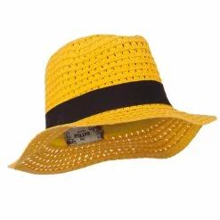 Hatiya Paper Crushable Panama Hat 105 Hatiya Paper Crushable Panama Hat -Adams Shop pc010cf yellow 4