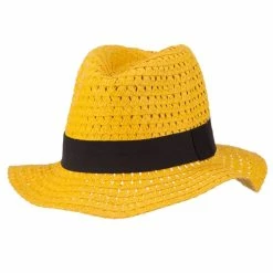 Hatiya Paper Crushable Panama Hat 106 Hatiya Paper Crushable Panama Hat -Adams Shop pc010cf yellow 5