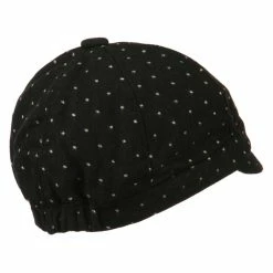 Jeanne Simmons Gaby Polka Dot Bow Cabbie Cap -Adams Shop pd001cb black 3