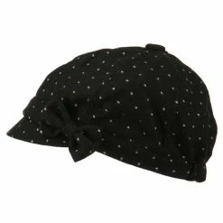 Jeanne Simmons Gaby Polka Dot Bow Cabbie Cap -Adams Shop pd001cb black 5