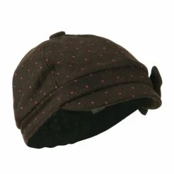 Jeanne Simmons Girl's Polka Dots Bow Cabby Cap -Adams Shop pd001nb brown 4