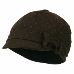 Jeanne Simmons Gaby Polka Dot Bow Cabbie Cap -Adams Shop pd002cb brown 1