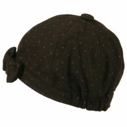 Jeanne Simmons Gaby Polka Dot Bow Cabbie Cap -Adams Shop pd002cb brown 2