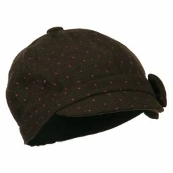 Jeanne Simmons Gaby Polka Dot Bow Cabbie Cap -Adams Shop pd002cb brown 4