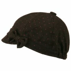 Jeanne Simmons Gaby Polka Dot Bow Cabbie Cap -Adams Shop pd002cb brown 5