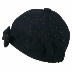 Jeanne Simmons Gaby Polka Dot Bow Cabbie Cap -Adams Shop pd003cb navy 2