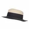 Hatiya Pork Pie Straw Boater Hat 2 Hatiya Pork Pie Straw Boater Hat -Adams Shop pe001pp black tan 1