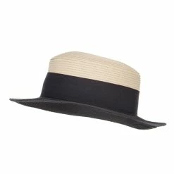 Hatiya Pork Pie Straw Boater Hat