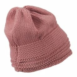 Cheveux Decoration Feather Pom Rolled Beanie -Adams Shop pf003ps rose 3