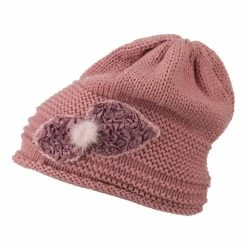 Cheveux Decoration Feather Pom Rolled Beanie -Adams Shop pf003ps rose 5