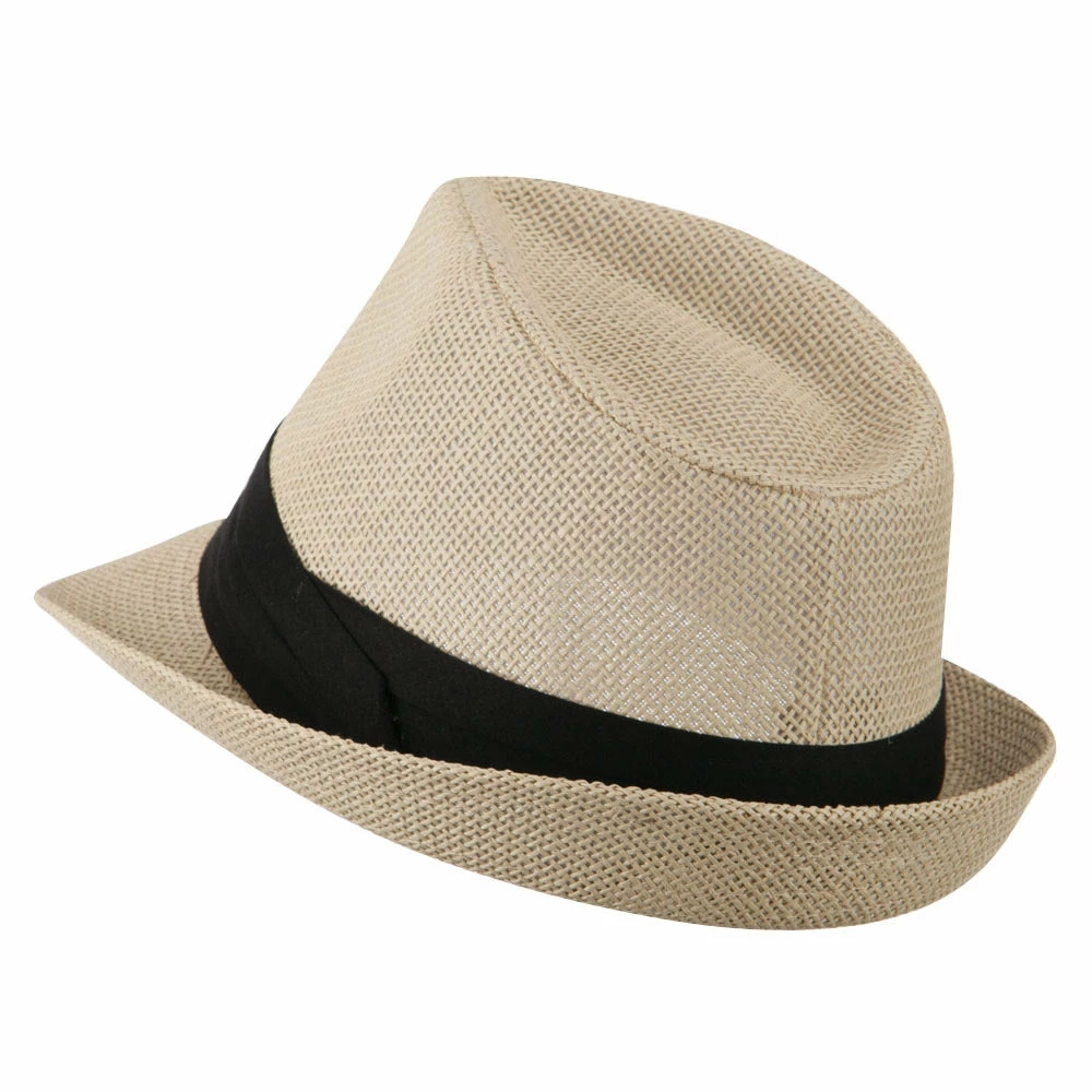 Hatiya Paper Straw Black Band Baby Fedora 9 Hatiya Paper Straw Black Band Baby Fedora - Image 7