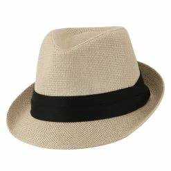 Hatiya Paper Straw Black Band Baby Fedora 41 Hatiya Paper Straw Black Band Baby Fedora -Adams Shop pg002cf tan 5