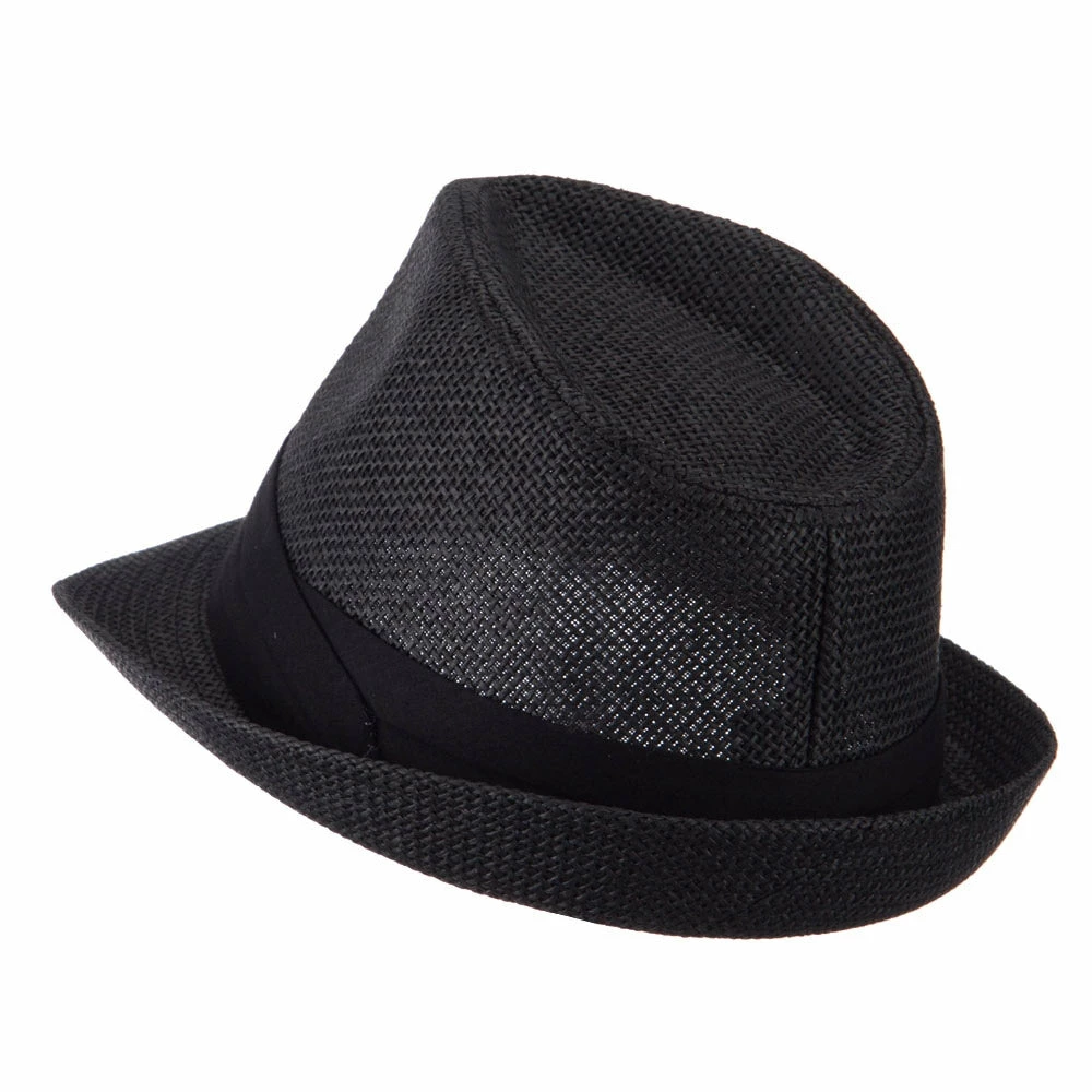 Hatiya Paper Straw Black Band Baby Fedora 14 Hatiya Paper Straw Black Band Baby Fedora - Image 12