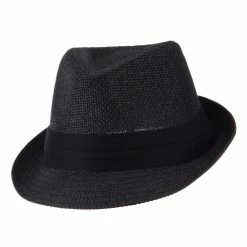 Hatiya Paper Straw Black Band Baby Fedora 46 Hatiya Paper Straw Black Band Baby Fedora -Adams Shop pg003cf black 5