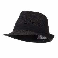 Hatiya Pleated Hat Band Straw Fedora Hat