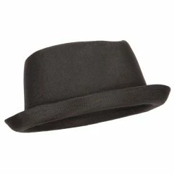 Something Special Pork Pie Polyester Fedora Hat With Band 25 Something Special Pork Pie Polyester Fedora Hat With Band -Adams Shop pk001pp black 4