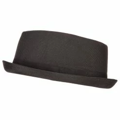 Something Special Pork Pie Polyester Fedora Hat With Band 26 Something Special Pork Pie Polyester Fedora Hat With Band -Adams Shop pk001pp black 5