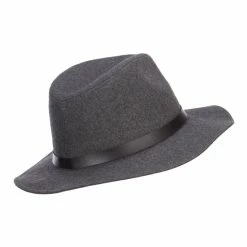 Hatiya PU Buckle Band Panama Hat -Adams Shop pk002cf grey 3