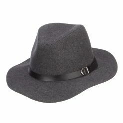 Hatiya PU Buckle Band Panama Hat -Adams Shop pk002cf grey 5