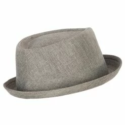 Something Special Pork Pie Polyester Fedora Hat With Band 29 Something Special Pork Pie Polyester Fedora Hat With Band -Adams Shop pk002pp grey 3