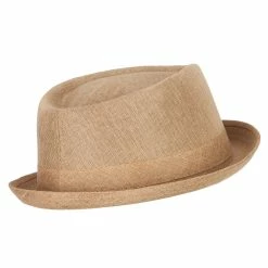 Something Special Pork Pie Polyester Fedora Hat With Band 34 Something Special Pork Pie Polyester Fedora Hat With Band -Adams Shop pk003pp natural 3