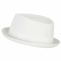 Something Special Pork Pie Polyester Fedora Hat With Band 38 Something Special Pork Pie Polyester Fedora Hat With Band -Adams Shop pk004pp white 2