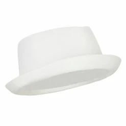 Something Special Pork Pie Polyester Fedora Hat With Band 40 Something Special Pork Pie Polyester Fedora Hat With Band -Adams Shop pk004pp white 4