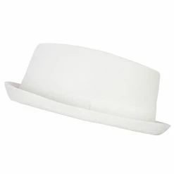 Something Special Pork Pie Polyester Fedora Hat With Band 41 Something Special Pork Pie Polyester Fedora Hat With Band -Adams Shop pk004pp white 5