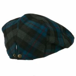 Jeanne Simmons Plaid Wool Blend Men's Ivy Cap 19 Jeanne Simmons Plaid Wool Blend Men's Ivy Cap -Adams Shop pl001ic blue 3 2