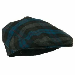 Jeanne Simmons Plaid Wool Blend Men's Ivy Cap 20 Jeanne Simmons Plaid Wool Blend Men's Ivy Cap -Adams Shop pl001ic blue 4 2
