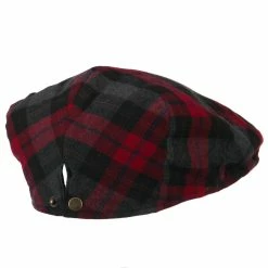 Jeanne Simmons Plaid Wool Blend Men's Ivy Cap 14 Jeanne Simmons Plaid Wool Blend Men's Ivy Cap -Adams Shop pl002ic red 3 2