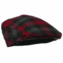 Jeanne Simmons Plaid Wool Blend Men's Ivy Cap 15 Jeanne Simmons Plaid Wool Blend Men's Ivy Cap -Adams Shop pl002ic red 4 2