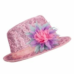 UBI/NYH Polyester Lurex Fedora Hat -Adams Shop pl006fd fuchsia 5