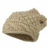 Jeanne Simmons Women's Knit Pom Deep Beanie 2 Jeanne Simmons Women's Knit Pom Deep Beanie -Adams Shop pm001bd beige 1