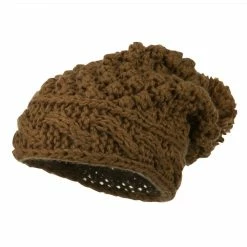 Jeanne Simmons Women's Knit Pom Deep Beanie -Adams Shop pm002bd brown 1