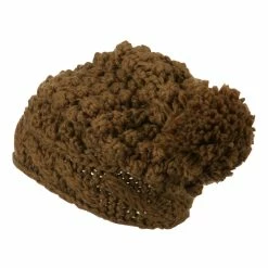 Jeanne Simmons Women's Knit Pom Deep Beanie -Adams Shop pm002bd brown 2