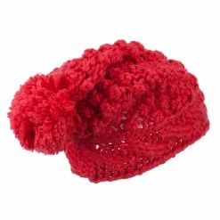Jeanne Simmons Women's Knit Pom Deep Beanie -Adams Shop pm003bd red 3