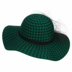 Something Special Houndstooth Wool Felt Hat With Net -Adams Shop pn002fp green 2