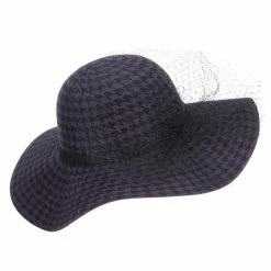 Something Special Houndstooth Wool Felt Hat With Net -Adams Shop pn003fp purple 3