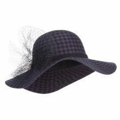 Something Special Houndstooth Wool Felt Hat With Net -Adams Shop pn003fp purple 4