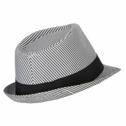 Jeanne Simmons Kid's Striped Polyester Fedora Hat 14 Jeanne Simmons Kid's Striped Polyester Fedora Hat -Adams Shop po001cf black 3 1