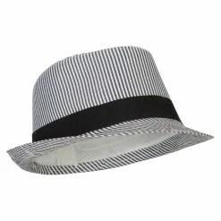 Jeanne Simmons Kid's Striped Polyester Fedora Hat 15 Jeanne Simmons Kid's Striped Polyester Fedora Hat -Adams Shop po001cf black 4 1