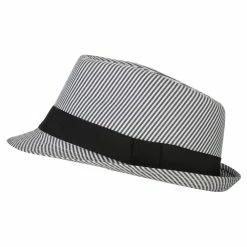 Jeanne Simmons Kid's Striped Polyester Fedora Hat 16 Jeanne Simmons Kid's Striped Polyester Fedora Hat -Adams Shop po001cf black 5 1